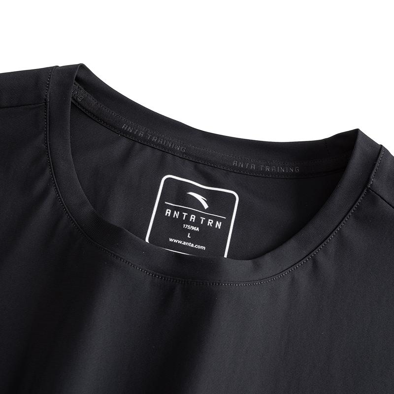Anta Black Minimalist Lightweight Breathable Sports T-Shirt Men Tops 152627129-4