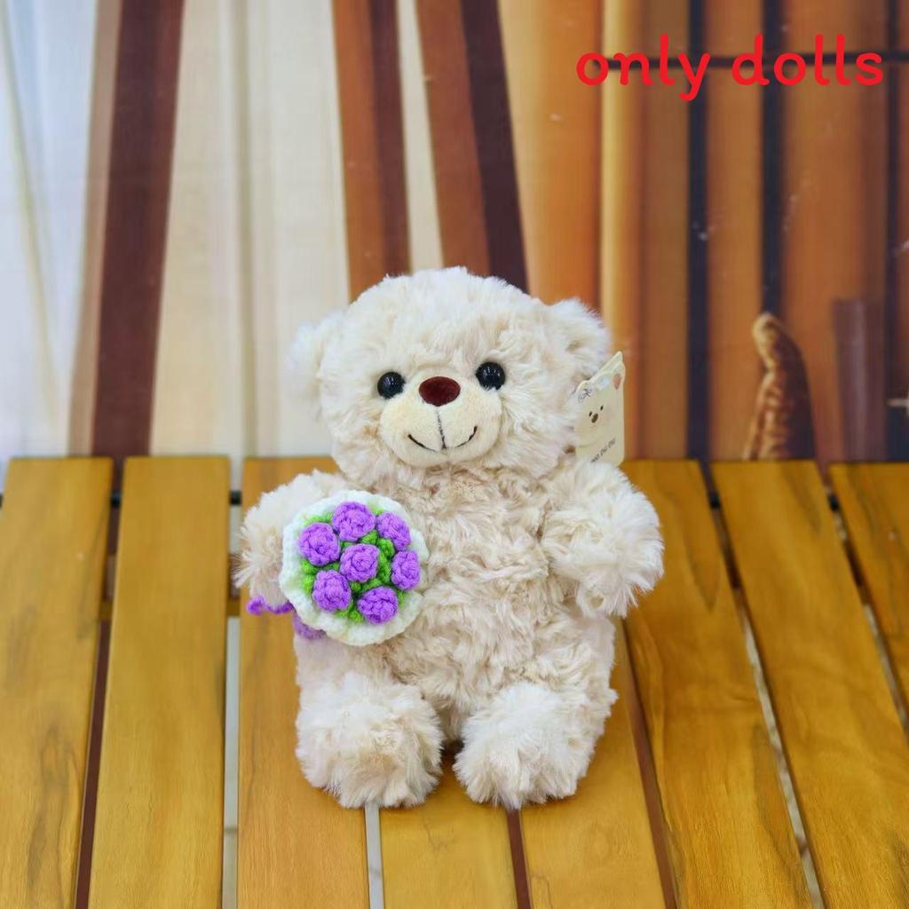 Plüsch-Teddybär-Geschenk mit Rosenblüten für Abschluss- und Weihnachtsfeiern