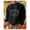 Men's Fashion Trend Regular Crew Neck Sweatshirt, Simple Casual Long Sleeve With Heat Transfer Print.