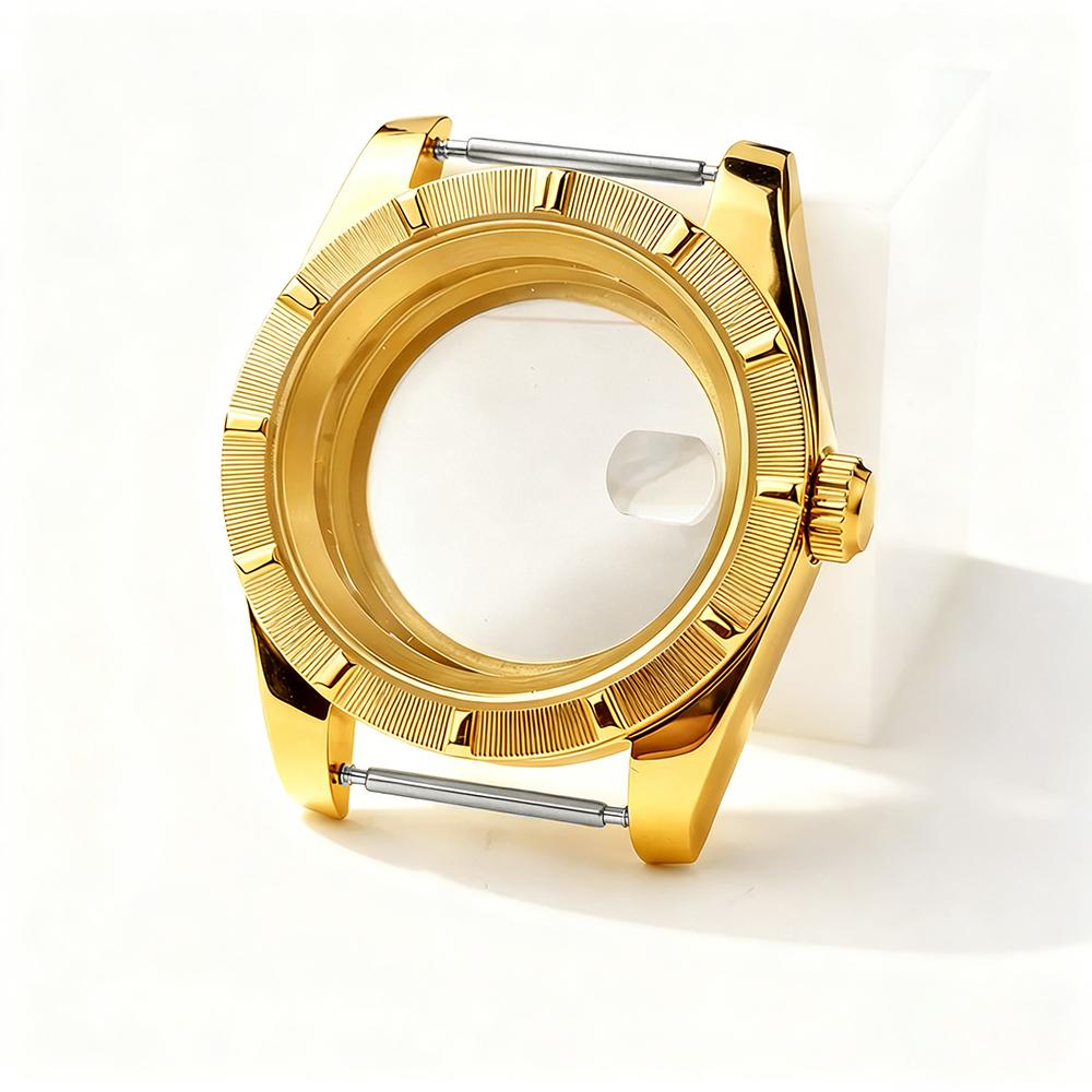 39/36mm Engine-Turned Bezel Watch Case Ref.115210 For Seiko Oyster Perpetual Date NH35/36 Automatic Movement Sapphire Mod Parts