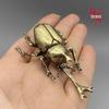Brass Beetle Insect Desktop Ornament - Retro Copper Handicraft Tea Pet & Gift