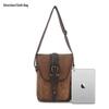 Retro Men's Oil Wax Canvas & Leather Crossbody Shoulder Bag - Trendy Outdoor Travel Casual Bag