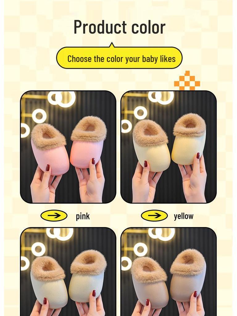 Wasserdichte Schneestiefel aus Baumwolle für Babys und Kleinkinder: Warmer Stil mit Fersenschutz für Herbst & Winter, Bereit für den Außenbereich