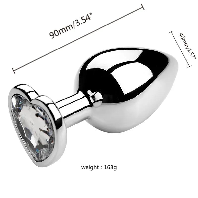 Metal Anal Plug for Women Men Couples Butt Plug Butt Toy Adult Game Masturbator Anal S/M/L Diamond Sex Toy for Adult Products