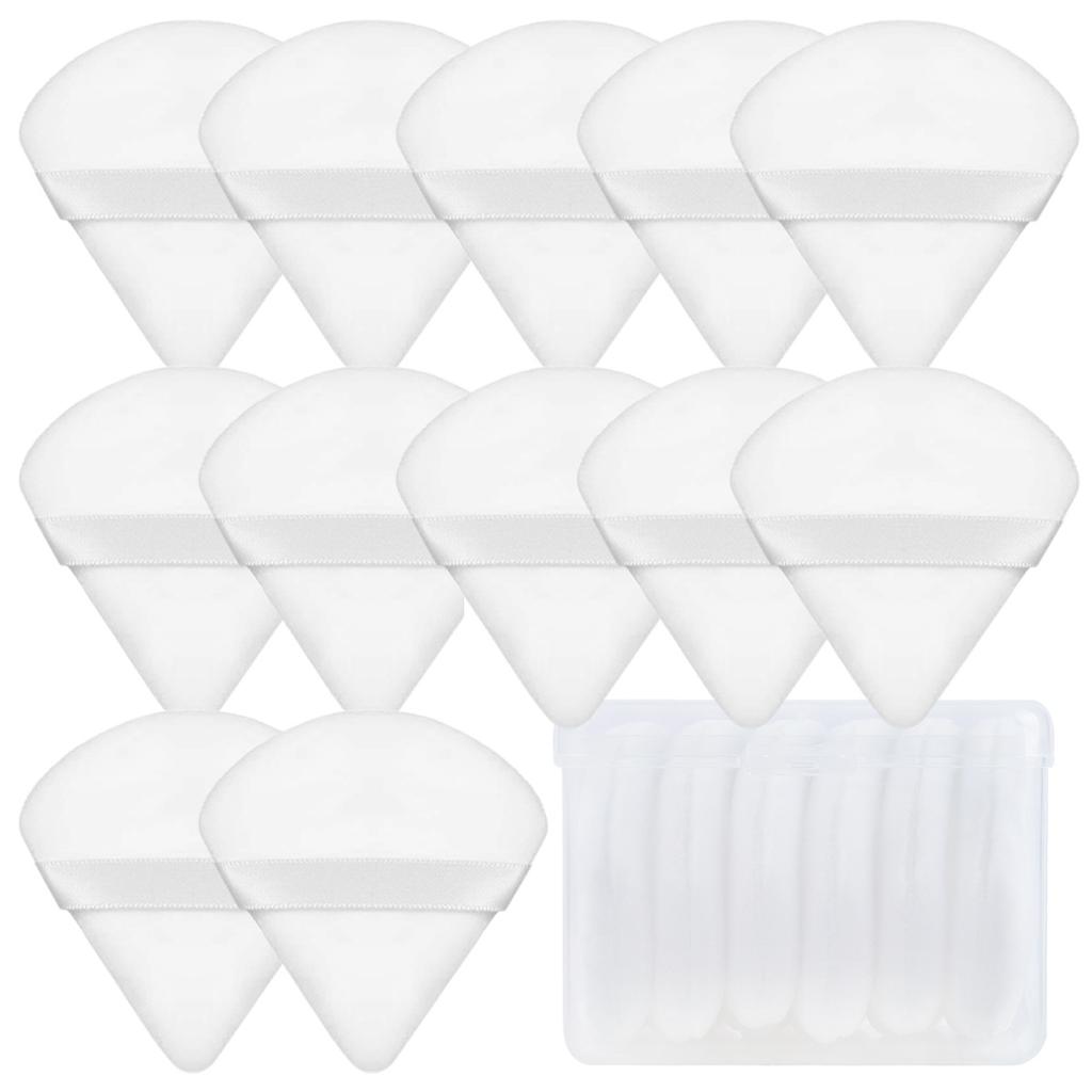 Dreieckiger fächerförmiger flauschiger Puderquaste Honig-Puff Make-up Fixierung Air Cushion feiner flauschiger Puder Spezialschwamm Trockenpuderquaste