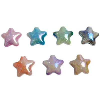 5pz Orecchini Elettrolucidati UV Catenina per Cellulare Pendente Stella a Cinque Punte Perline Materiale Perline Ornamento Accessori Bicolore