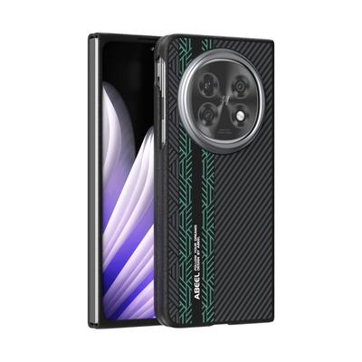 For OPPO Find N5 Case Magsafe Magnetic Wireless Charging Business Carbon Fiber Texture Camera Circle Mobile Phone Case