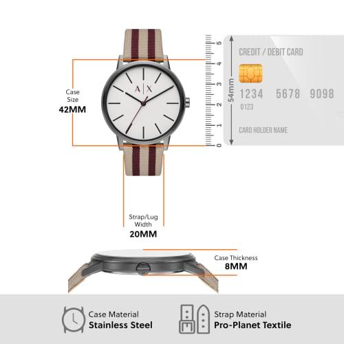 A|X Armani Exchange CAYDE AX2759 Men's Watch, Beige & Red