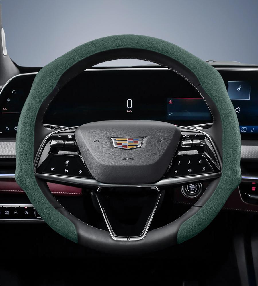 Suitable for Cadillac Premium Suede Snap-On Steering Wheel Cover Anti-Slip Durable Car Accessories Cts 2013 Ct4 Carbon Interior Ct5 Xt5 Xt4 Xt6