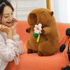 Soft Flower Capybara Plush Toy Fluffy Capybara Stuffed Doll Capybara Plush Doll  Christmas Gift