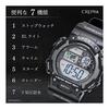 CREPHA Digital TELVA Multifunctional Life Waterproof 5 ATM Stopwatch Everyday Use Urethane Belt Black Men's Sports TE-D282-BK