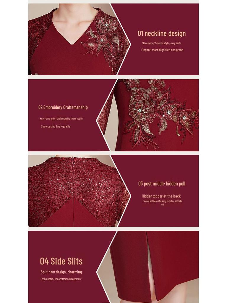 Elegant Spring Plus Size Mother-in-law Wedding Banquet Dress