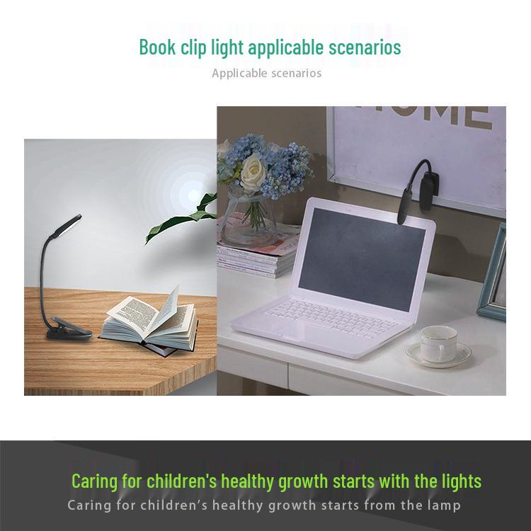 LED Eye Protection USB Clip-On Desk Lamp for Reading