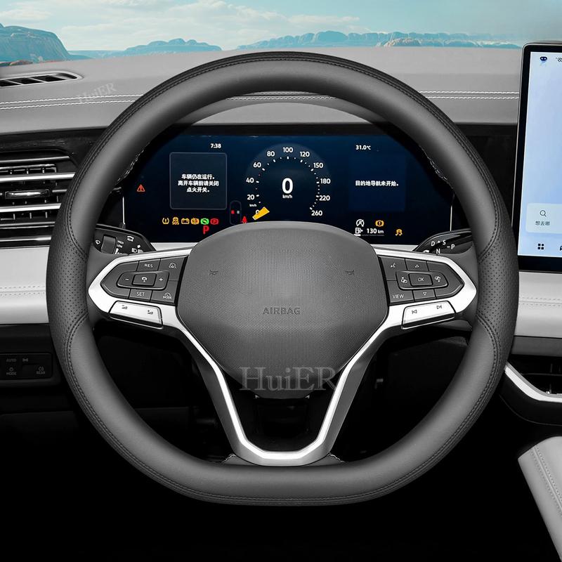 New D Shape Car Steering Wheel Cover Decor Accessories Ultra Thin Leather Auto Anti Slip for Volkswagen Jetta VS8 2025 2026