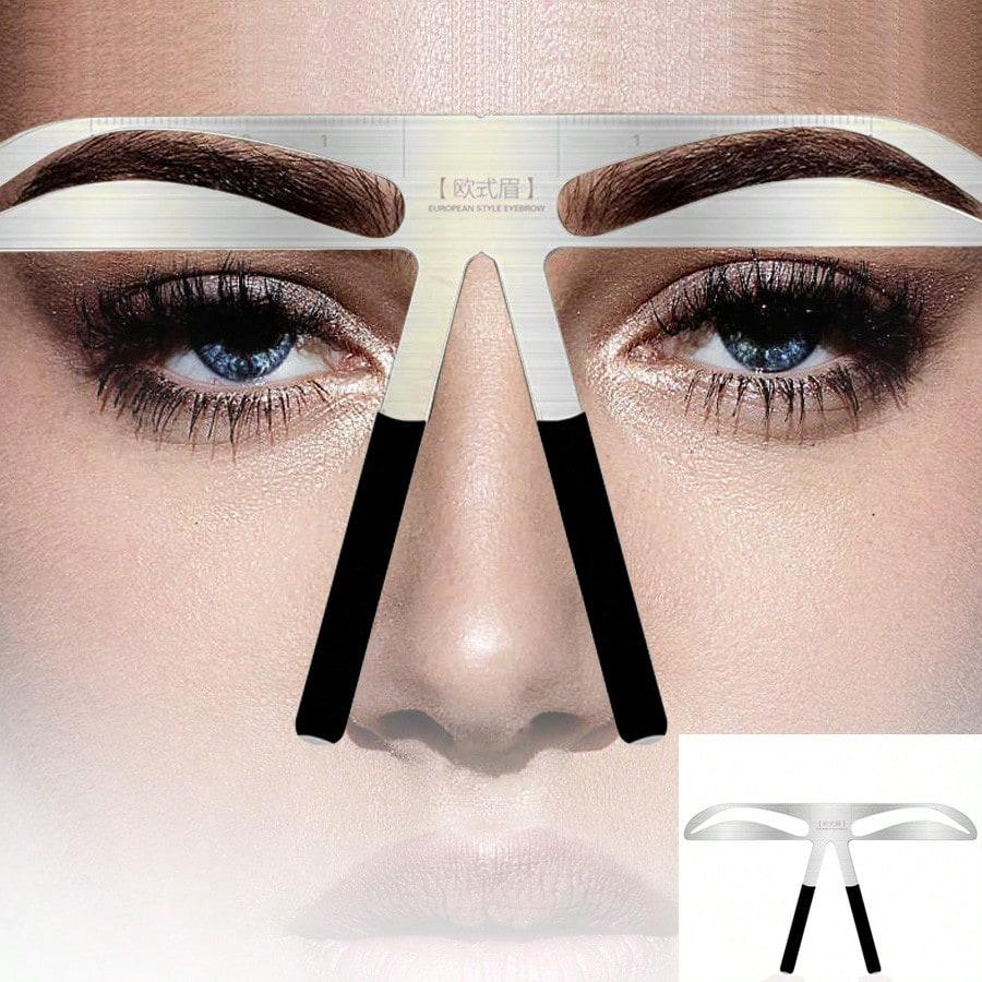1pc Stainless Steel Eyebrow Shaping Tool - Flexible, Reusable Template For Perfect Brow Shape, Suitable For Beginners And Tattoo Artists