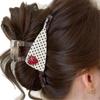 Strawberry Polka Dot High-End Claw Clip: Stylish Ponytail & Half-Up Hair Accessory for Women