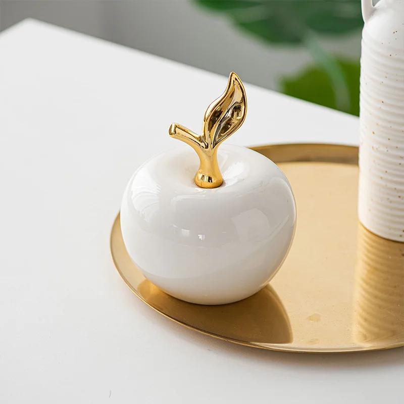 Christmas Gift Apple Ceramic Ornaments Modern Sleek European Nordic Nice Style Home Creative Design Living Room Crafts