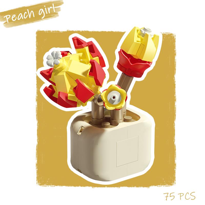 Topfkultur Blume Baustein Ziegel DIY Pflanze Spielzeug Weihnachtsgeschenk für Mädchen Erwachsene Kind Simulation süße Desktop-Dekorationen