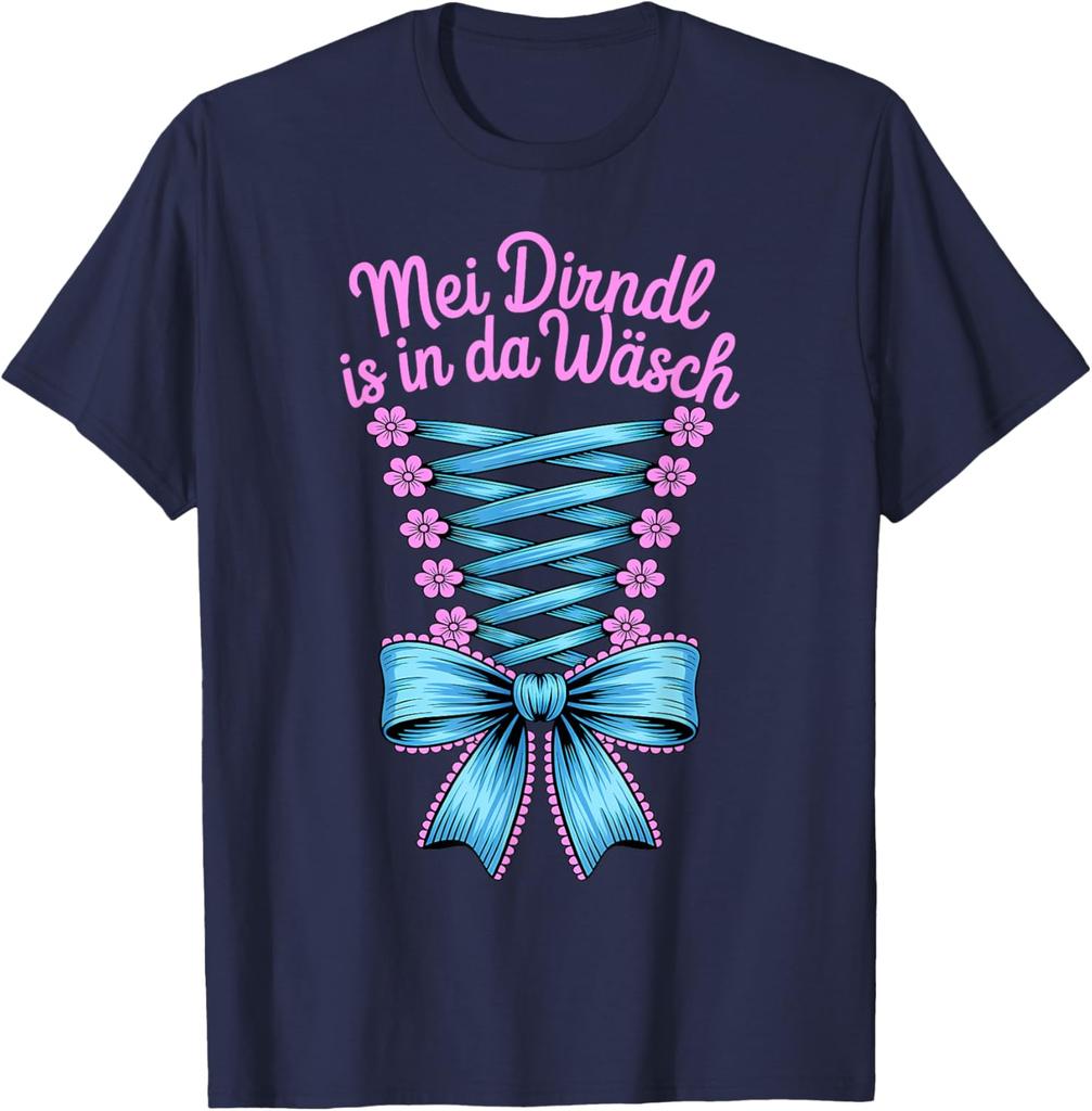 Funny Oktoberfest Shirt Mei Dirndl Is in Da Wäsch Pattern Women TShirt Fashion Casual Cotton Graphic T Shirts Streetwear Tops