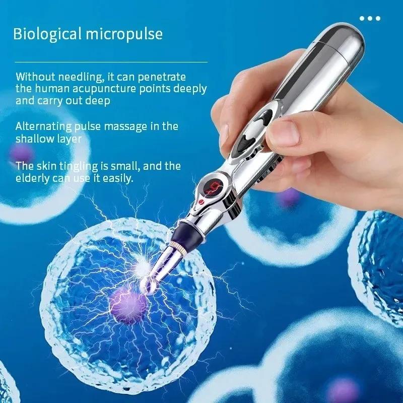 3 in 1 Electronic Acupuncture Pen Set with 3 Massage Heads for Muscle Joint Back Pain Relief Without Battery