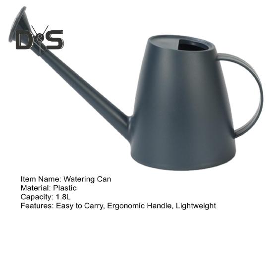 Konewka 1,8 l z długą wylewką, dzban ogrodowy z rozetą, lekka plastikowa konewka do roślin doniczkowych, roślin zewnętrznych