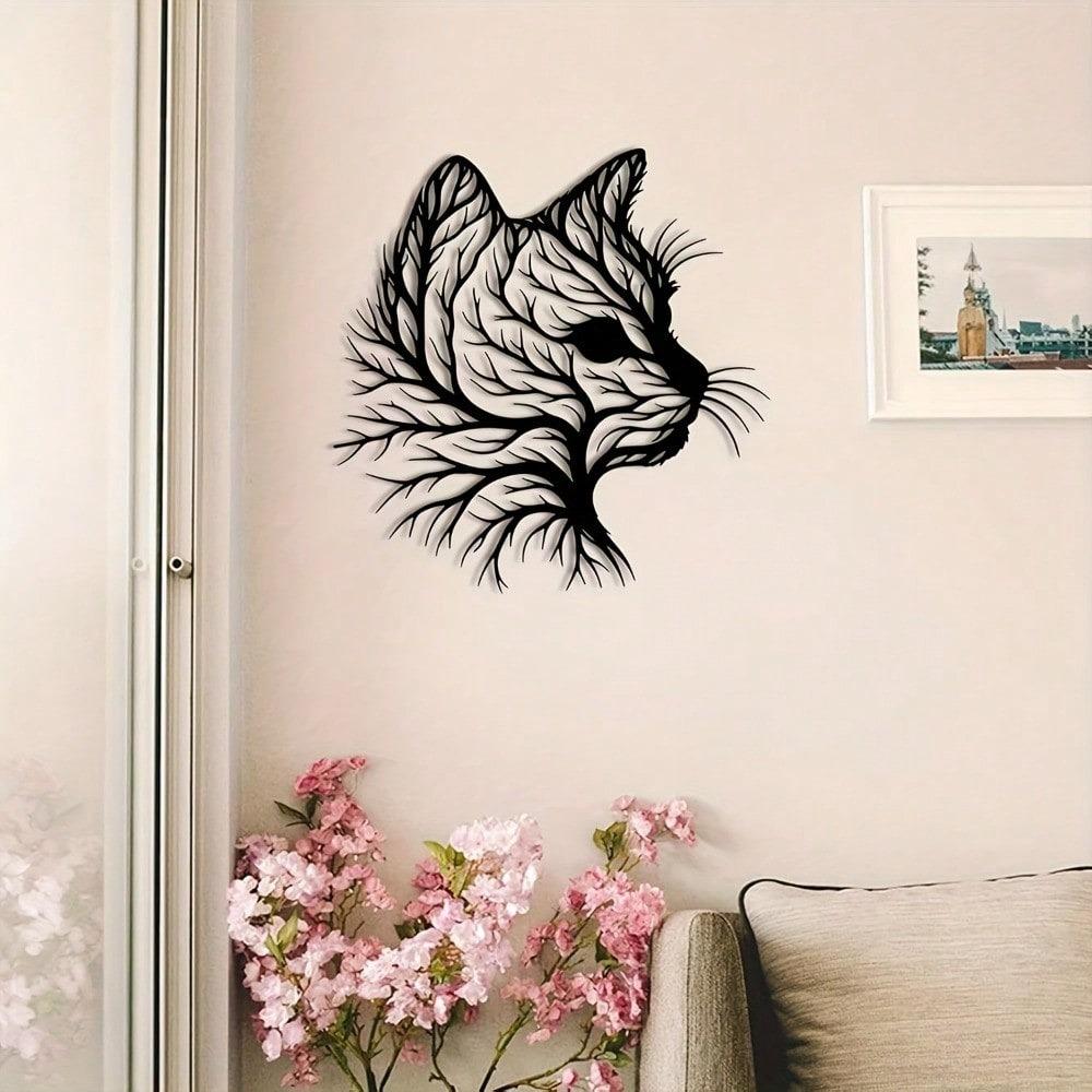 Metallbaum-Silhouette Wanddeko Schwarz Elegant Wohnkunst für Wohnzimmer Schlafzimmer