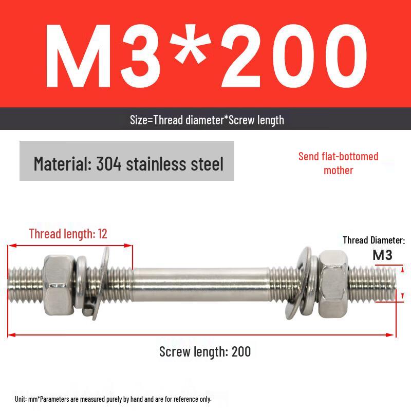 

304 Stainless Steel Double-Ended Stud Bolt & Nut Set