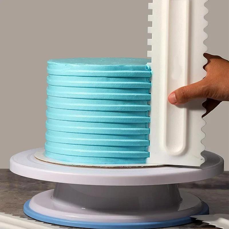 Cake Baking Tools: Fondant Cake Slicer, Pastry Cutters, Irregular Teeth Edge Spatulas, 1pc Cream Scraper for DIY Decorating