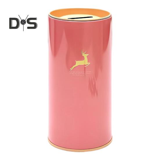 Hucha de Metal de Gran Capacidad con Diseño de Patrón Animal para Niños, Hucha Cilíndrica, Herramienta de Gestión Financiera