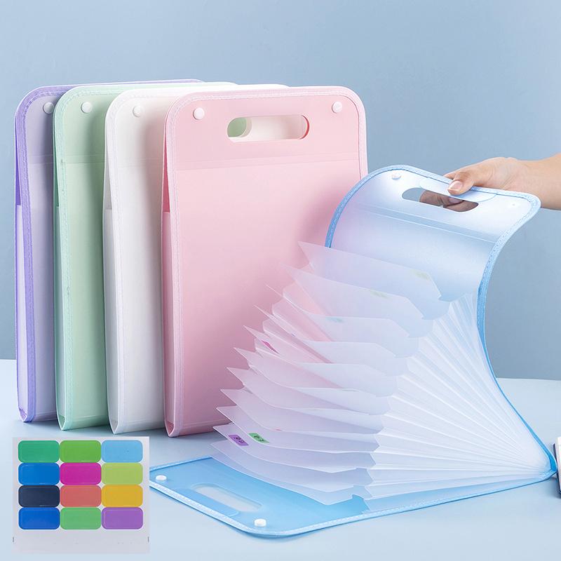 Vertical Hand-held Organ Bag A4 Paper File Folder Large Capacity Multi-layer Expanding Sorting Storage Bag Folder Student Data