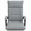 Adjustable Floor Footstool Light Grey Fabric