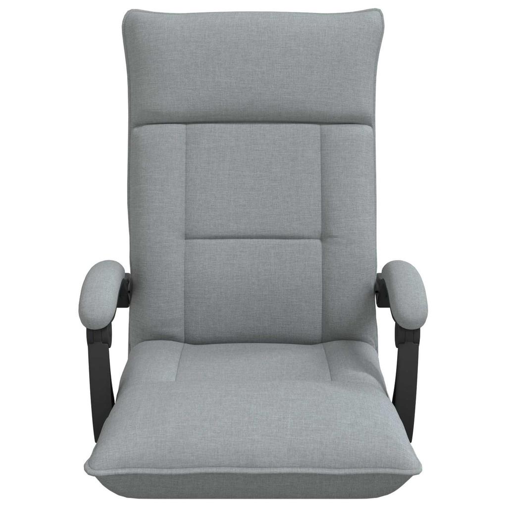 Adjustable Floor Footstool Light Grey Fabric