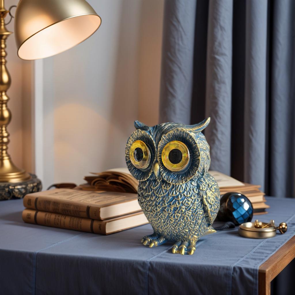 1 Piece of Retro-Style Cute Big-Eyed Owl Figurine, Creative Desktop Decoration Resin Craft, Adds Artistic Flair, Full of Details