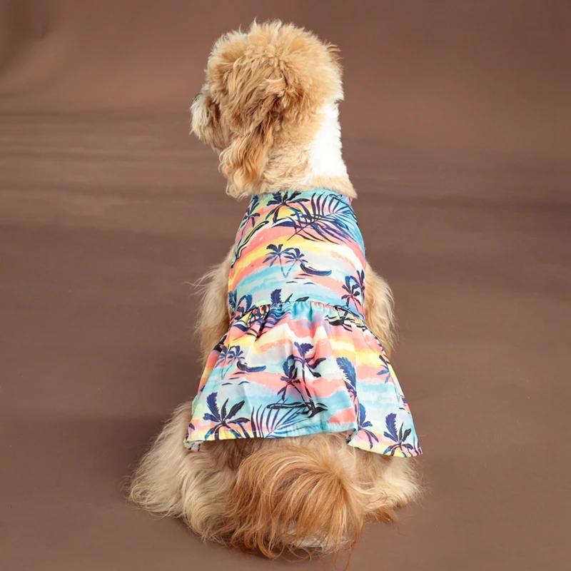 1pc Dog Hawaiian Shirt Polyester Dog Summer Clothes Beach Oufit Floral Dress for Small Dogs Coat Cats Pet Costumes
