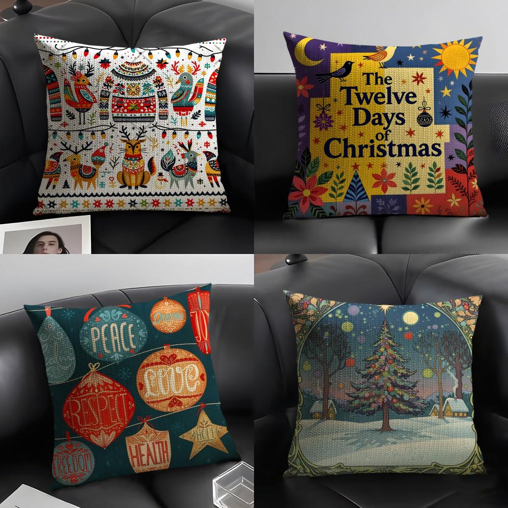 Impressionistic Illustration Color Patterns Pillow Case Home Living Room Decoration Linen Pillowcover Pillow Cases Cushion Cover