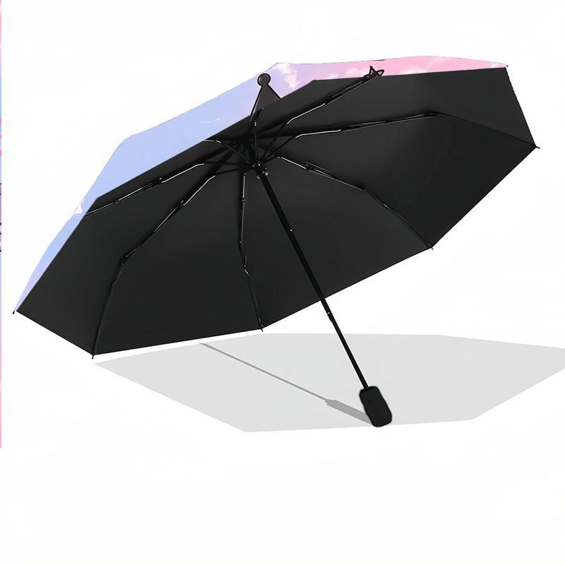 Custom Text Automatic 8 Bone Umbrella, Portable Sun Rain Protection UmbrellaKuromi