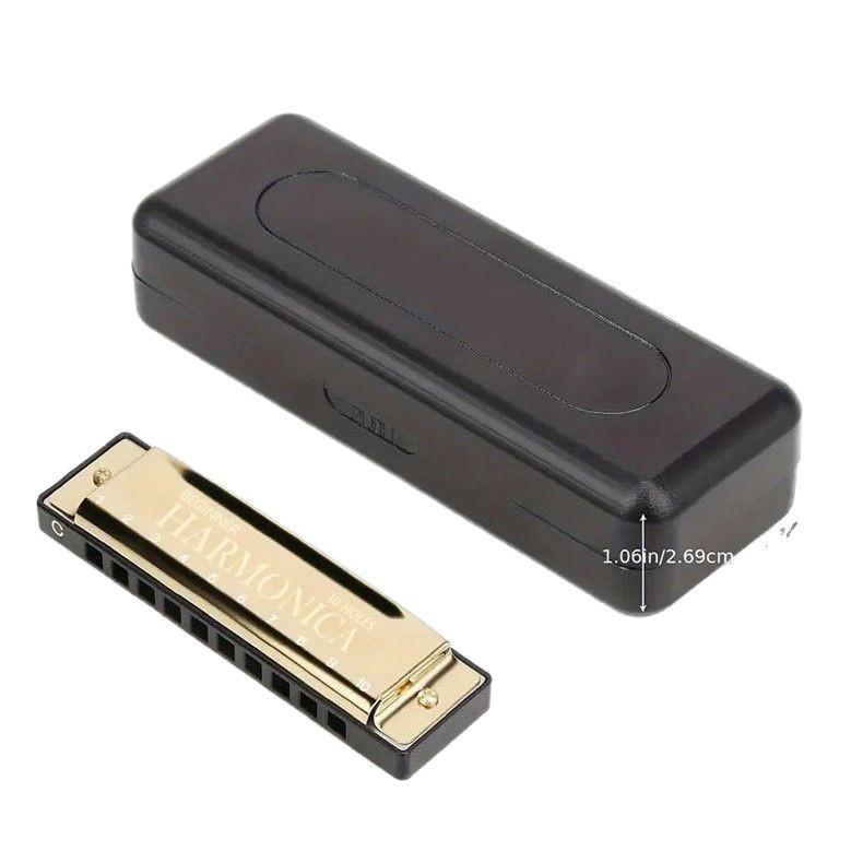 Professional Ten-Hole Metal Harmonica - Alloy Toy Musical Instrument