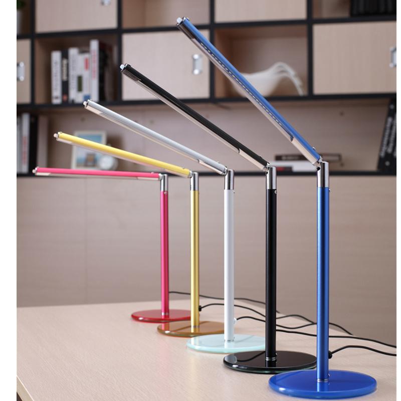Simple Aluminum Alloy Folding LED Eye Protection Table Lamp OfficeStudy Bedroom Desk Student Dormitory Creative Plug-in DeskLamp