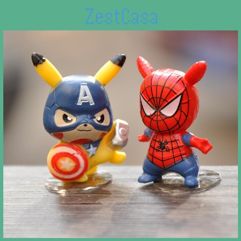 Avengers Cartoon Anime Pikachu Mini Doll Desktop Micro Landscape Decoration
