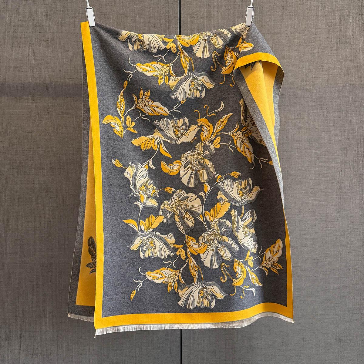 

Осень и зима новый жаккардовый шарф с рисунком растений и цветов женский имитация кашемира теплый платок утолщенный с ветрозащитным шарфом 185*66cm