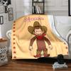 Custom Name Curious George Adventure Party Blanket For Couch Bed Plush Cozy Fuzzy Blanket Super Soft Warm Blankets For Fall And Winter 0916214