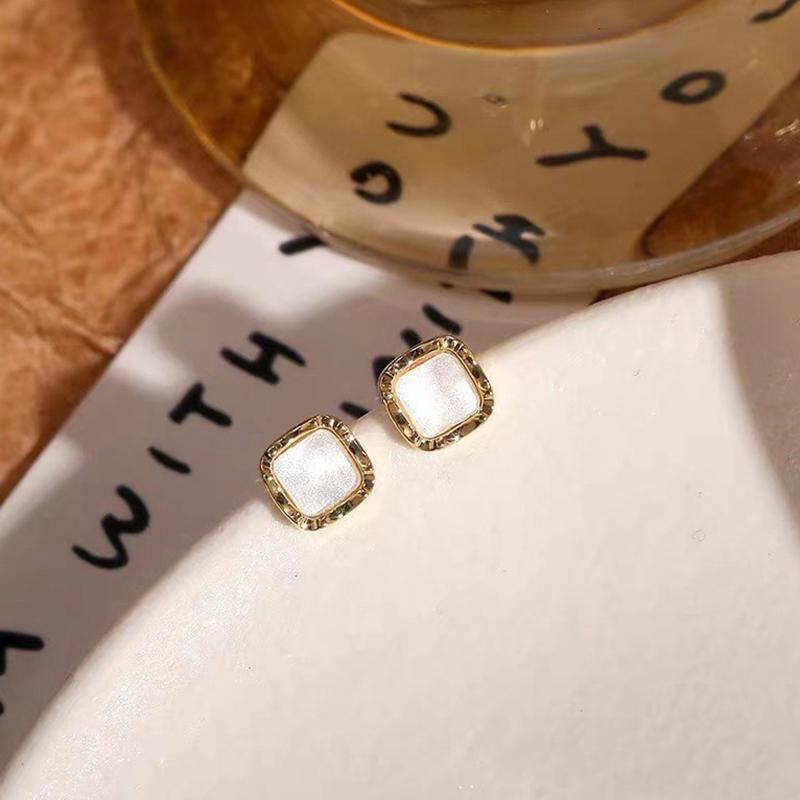 1Pair Korean Style Black Square Ear Studs For Women Elegant Light Luxury Geometric Earrings  Trendy Jewelry Gift