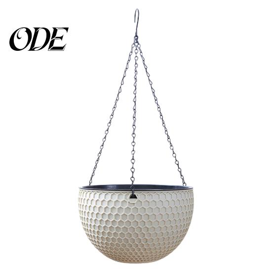 Hanging Pot Flower Basket Imitation Honeycomb Self Water Absorption Plant Hanger Waterproof Outdoor Resin for Garden