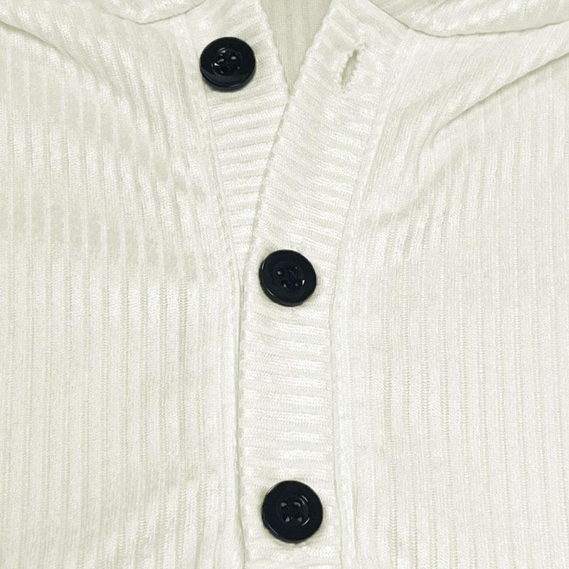 Women's Long Sleeve V-Neck Casual Printed Button Hooded Sweatshirt