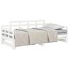 Extendable Daybed White Solid Pine Wood 2x(80x200) Cm