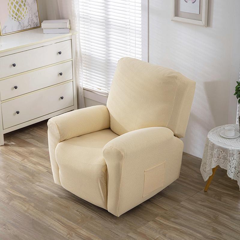 4Pcs/Set Water Repellent Recliner Sofa Cover Polar Fleece Single Relax Armchair Case Elastic Chair Slipcover Furniture Protector