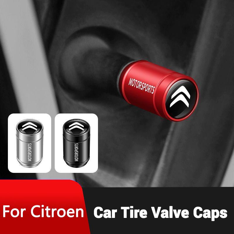 4Pcs Metal Car Badges Wheel Tire Valve Caps Covers Car Accessories For Citroen C1 C2 C3 C4 Grand Picasso C4L VTS C-ELYSEE DS DS3 sdcr63