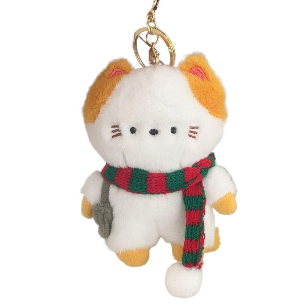 Travel Kitten Cat Plush Keyring Bell Plush Cat Doll Keychain Plush Cat Bag Pendant  Female Girls