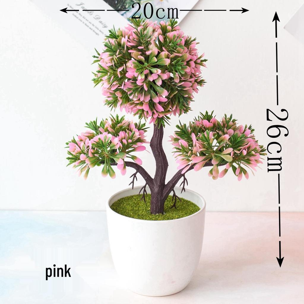 Mini Potted Grass Bonsai: Cherry Snowball Home Decor Ornament