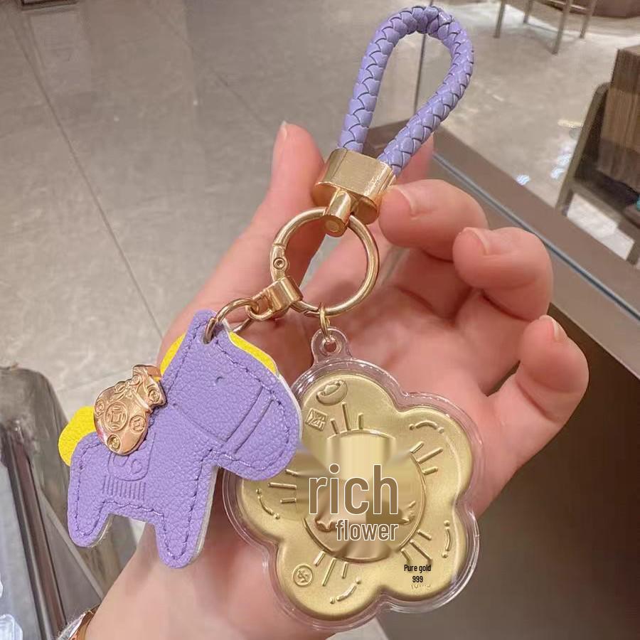 Pure Gold Money Keychain Pendant: Phone Lanyard & Souvenir Gift Gold Foil